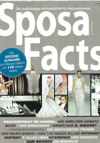 Hochzeitsmagazin "Sposa Facts" mit Brautmode und Informationen zur Hochzeitsplanung.